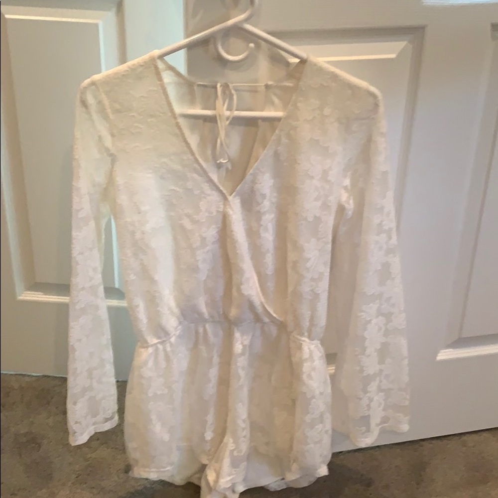 Cute white lace romper